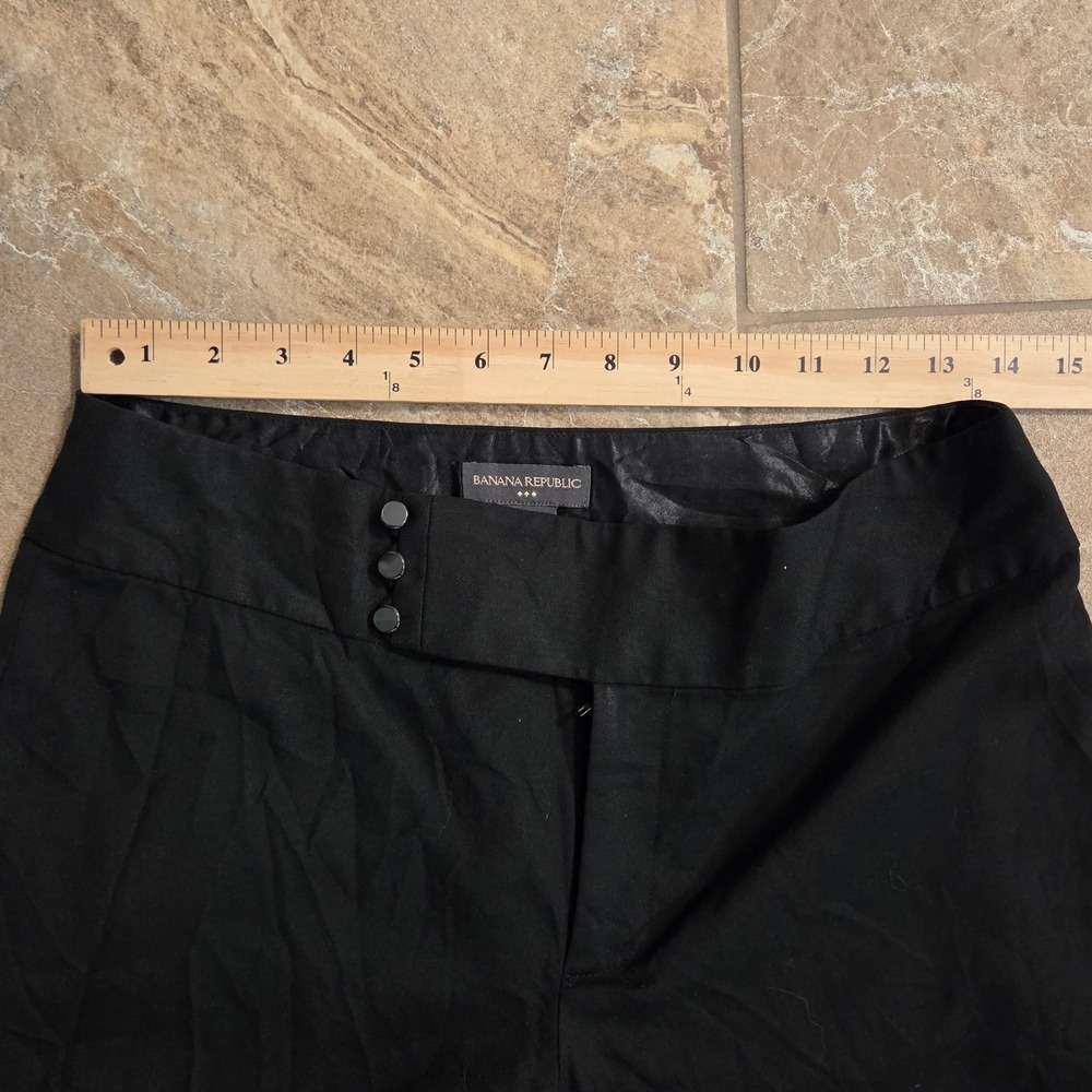 Banana Republic Black Wide Leg Dress Pants Triple Button Waist Trousers Women 4 - Picture 4 of 11